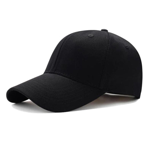 Black Unisex Plain Cotton Caps - Capwale