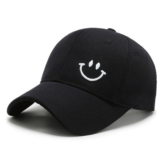 Small Smiley Black Unisex Cotton Caps - Capwale